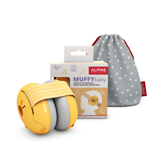Alpine Muffy Baby fültok csecsemőknek Sárga