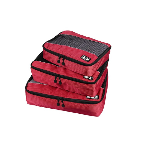 3 részes bőröndrendező piros