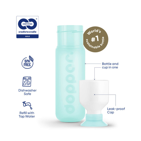 DOPPER Original műanyag kulacs (450 ml) – Polar Blue (világoskék) DOPPER Original műanyag kulacs (450 ml) – Polar Blue (világoskék)