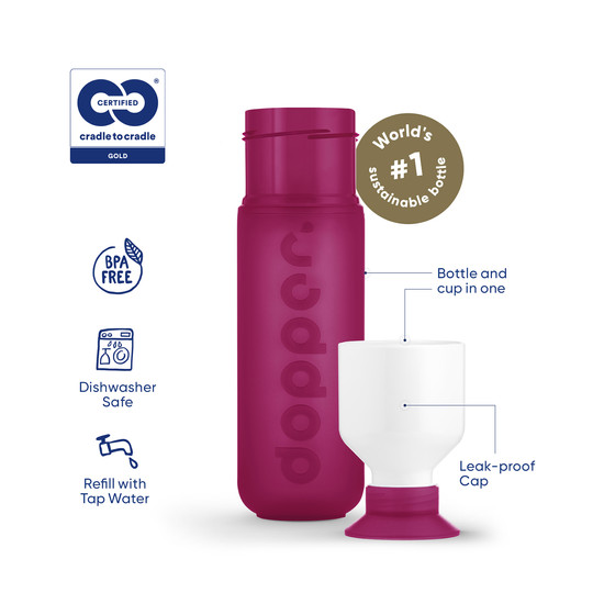 DOPPER Original műanyag kulacs (450 ml) – Funky Fuchsia (rózsaszín) DOPPER Original műanyag kulacs (450 ml) – Funky Fuchsia (rózsaszín)