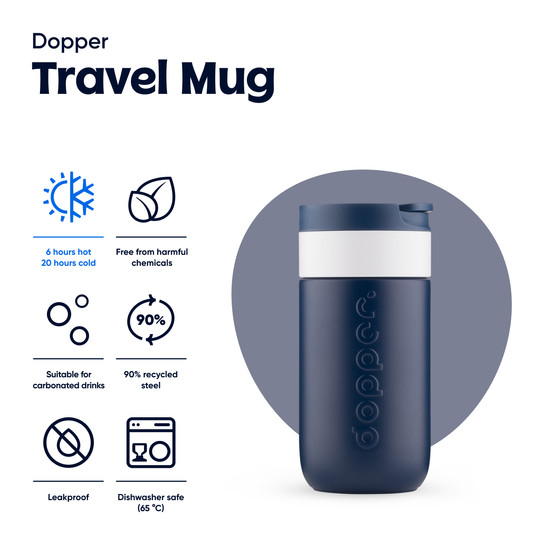 Dopper Travel Mug Termoszbögre, Breaker Blue, 300 ml, kék