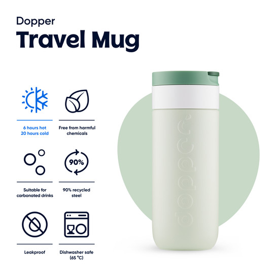 Dopper Travel Mug Termoszbögre, Forest green, 400 ml, zöld