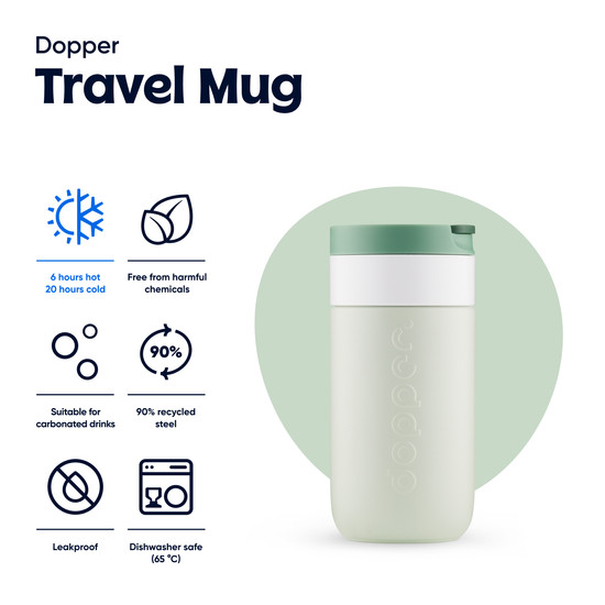 Dopper Travel Mug Termoszbögre, Forest green, 300 ml, zöld