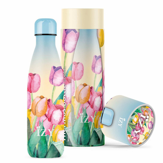 IZY 500ml termosz kulacs, Art kollekció, Tulipánok
